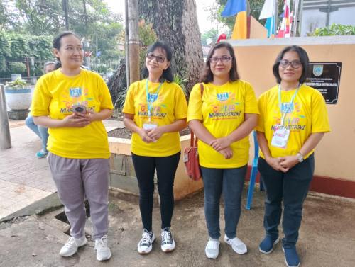 Gebyar Marsudirini-Kamis 12 Desember 2024. Penerima tamu dari dinas pendidikan yang akan meresmikan kegiatan.